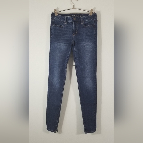 American Eagle 360 Next Level Stretch Jeggings. Medium Wash. Size 4 Long. - Picture 1 of 12